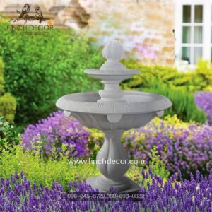 น้ำพุโรมัน  2 ชั้น ปลายยอดประดับดอกบัว