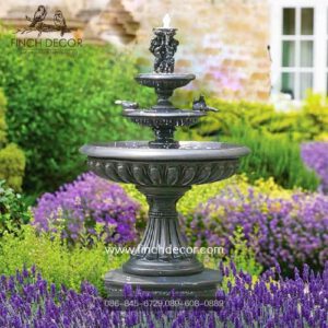 น้ำพุโรมันประดับกามเทพและชุดนก  สีดำ